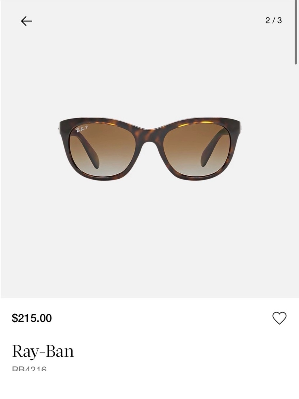 Ray-Ban Women's Tortoiseshell Frame Sunglasses with Brown Gradient Lenses